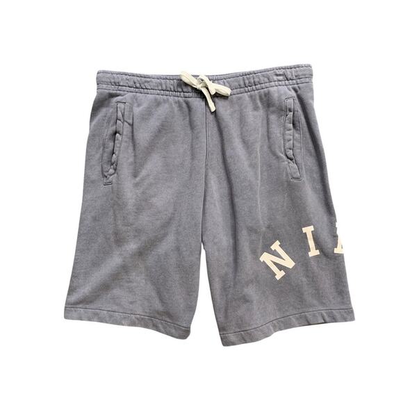 Nike Shorts Mens M Medium Steel Grey Cotton Sportswear French Terry Color Wash - Picture 1 of 12